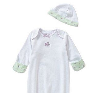 Little Me Baby Girls Newborn Petite Roses Green
